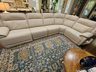 Double Deal Leather Power Reclining Sectional
