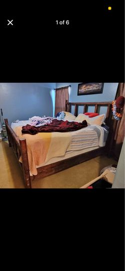 King size bed frame (wooden)