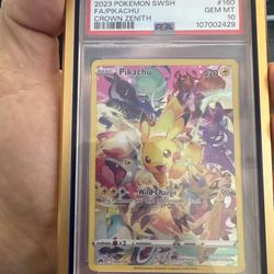 🔥 PSA 10 Pikachu Crown Zenith Full Art #160 – GEM MINT 🔥