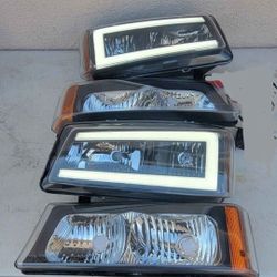 03-06 Chevrolet Silverado Avalanche LED DRL Headlights Luces Micas Calaveras Faros Faroles Focos Che