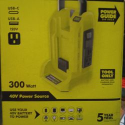 Ryobi 40v 300-watt Power Source (Tool Only)