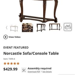 Ashley Furniture Console Table With Buffet Lamps And Mirror 