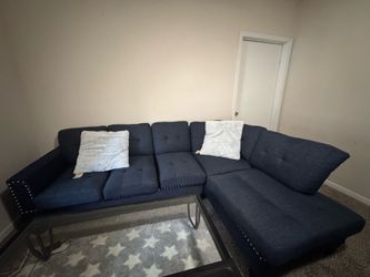 Clean Couch with two throw pillows