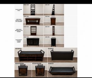 Modern Black & Dark Wood Furniture Bundle