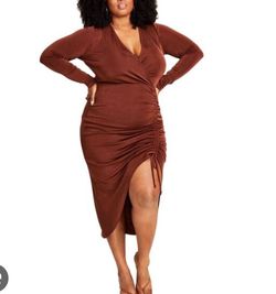 Nina Parker Ruched Plus Size Festive Dress