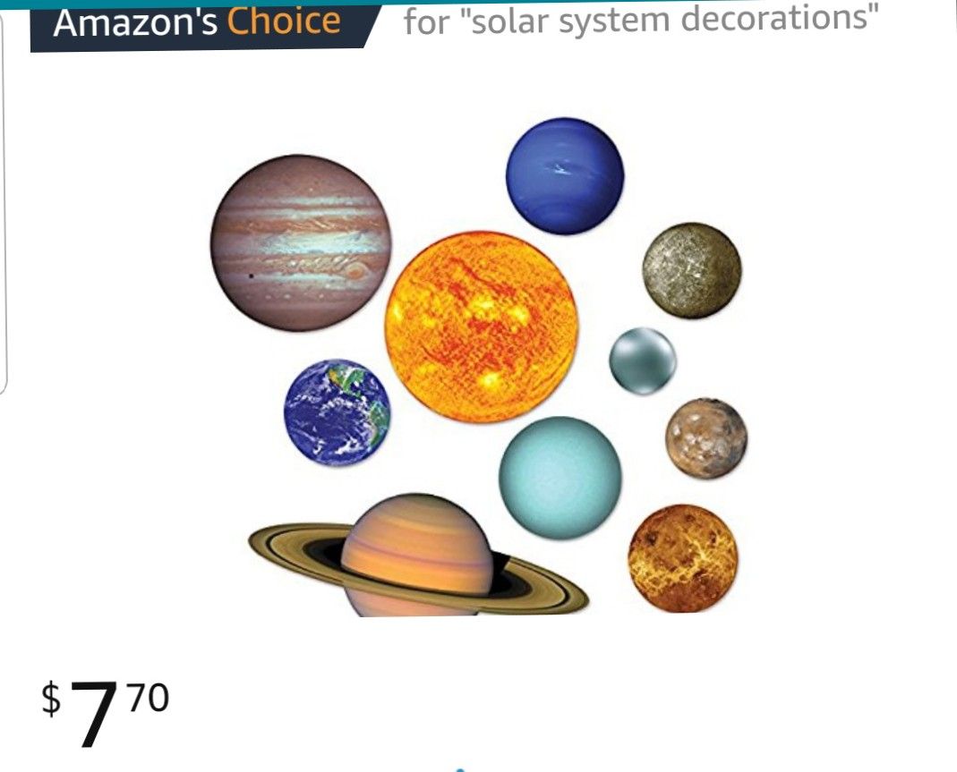 Solar system cut outside. Great for decorating parties or classrooms or school projects