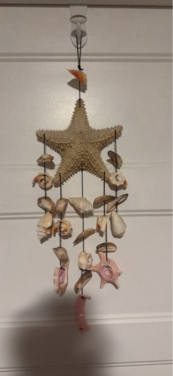 Starfish & Seashell Wind Chime / Hanging Decor – Coastal Beach Decor