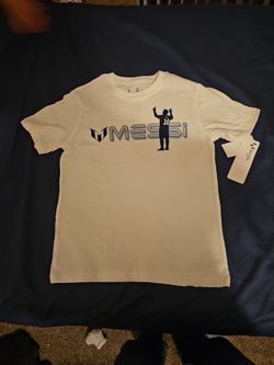 Kids Medium Messi #10 Graphic T-Shirt White New with Tags