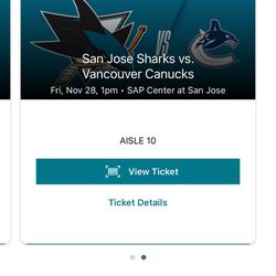 San Jose Sharks vs. Vancouver Canucks — TODAY! 🔥 1:00 PM | SAP Center | Amazing Lower Bowl Seats
