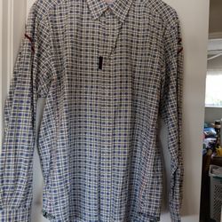 Robert Graham Embroidered Pattern Shirt Size Large