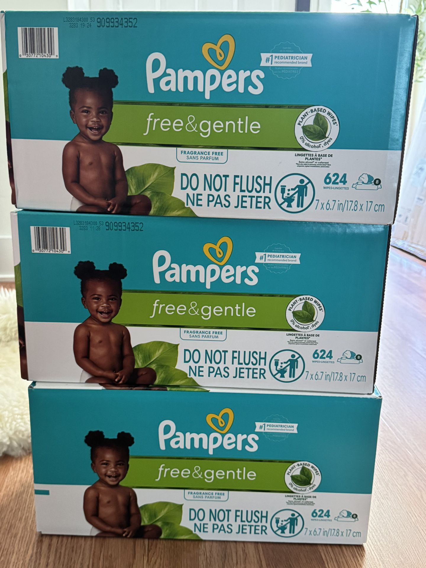 Pampers Free & Gentle Baby Wipes, 8-Pack 624 Wipes 