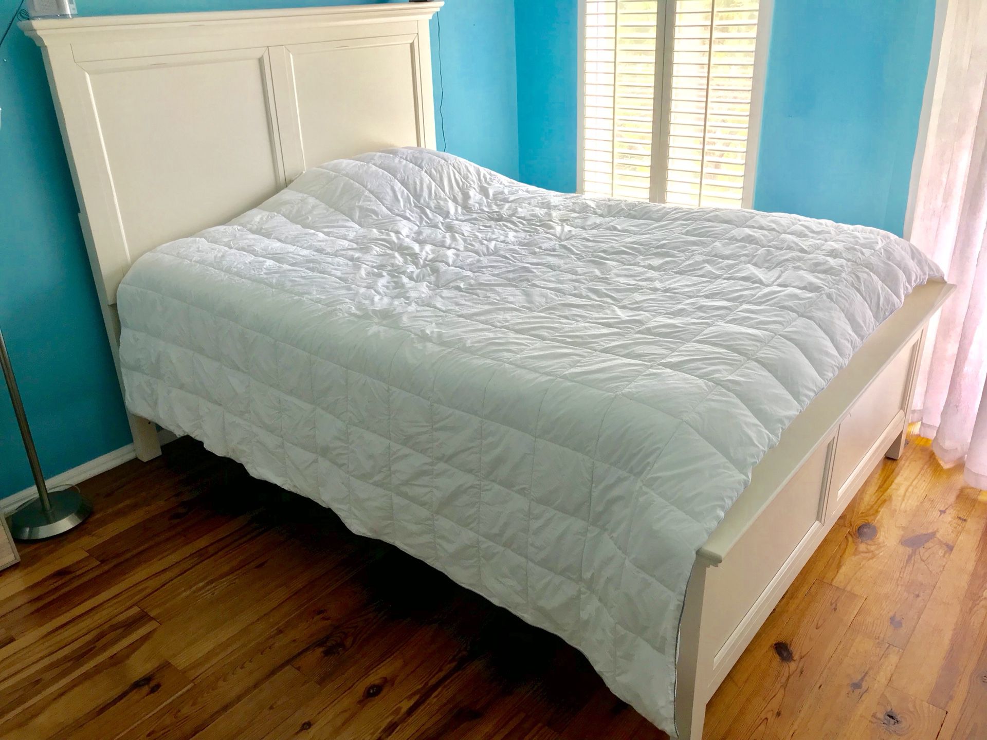 White, Queen Bed Frame + Box Spring