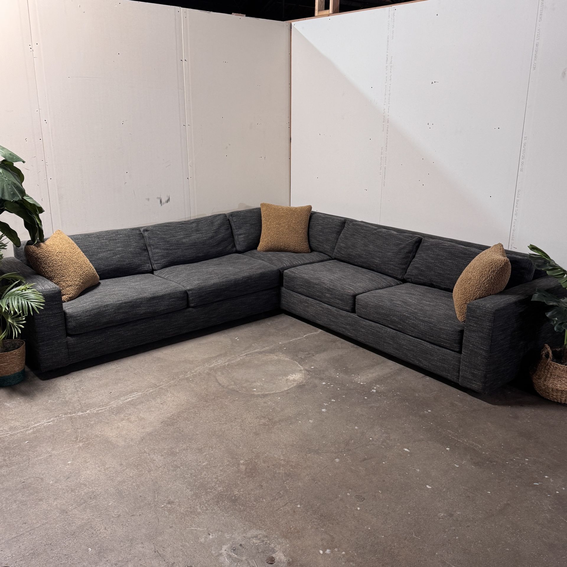 Urban West Elm Down Filled Sectional Couch Sofa
