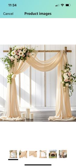 Champagne Tan Wedding Arch Fabric 