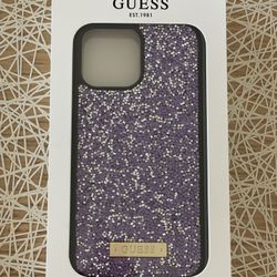 GUESS iPhone 13 pro max Purple Glitter case NWT