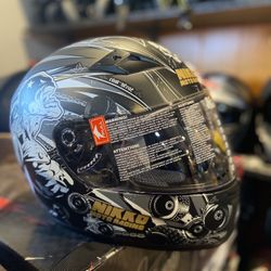 New Matte Black Graphics Dot Motorcycle Helmet $80