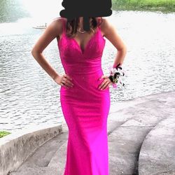 Gorgeous Fuschia Hot Pink Prom Dress Sz 0