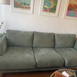 Living spaces dark green couch - Marques Green Fabric 84" Sofa