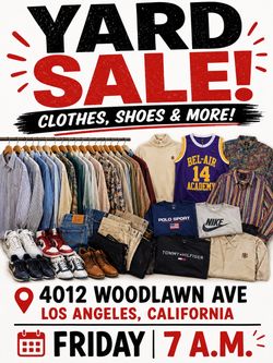 🔥 YARD SALE — CLOTHES, SHOES & MORE! 🔥