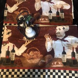 Chef Curtain Set /salt/Pepper Set