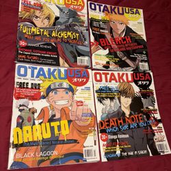 Otaku USA Anime Manga Magazine Lot - 2008 FullMetal Alchemist - Naruto W/Posters