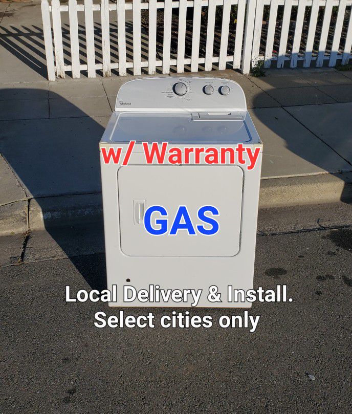 Clean Good Working Whirlpool GAS Dryer Local Delivery With Warranty 