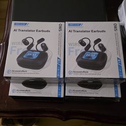 New 4 AI Translator Earbuds OWS LX-80, Over the ear headset with Display case
