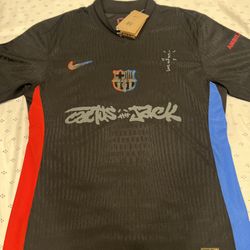 BARCELONA x TRAVIS SCOTT Limited Edition Cactus Jack Black Jersey - Lamine Yamal