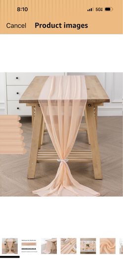 18 Peach Chiffon Table Runners
