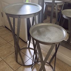 Gray aluminum tables and mirror (purchased from Ashley)