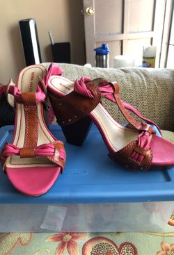 Pink leather trim Sandals