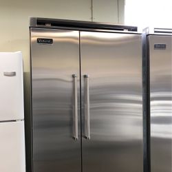 Viking 48” Wide Stainless Steel Side By Side Refrigerator 