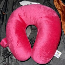 Pink travel neck pillow for kids  - like-new