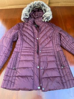 Liz Claiborne Puffer Jacket with Faux Fur Hood