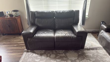 2 seat reclining leather sofa