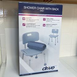 New Drive Shower Chair With Back - Grey