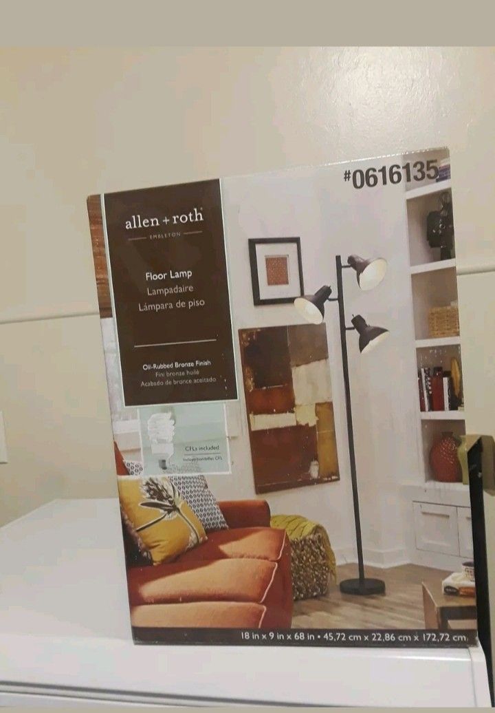 allen + roth Embleton 68-in Bronze Multi-Head Floor Lamp with Metal Shade Condition is New