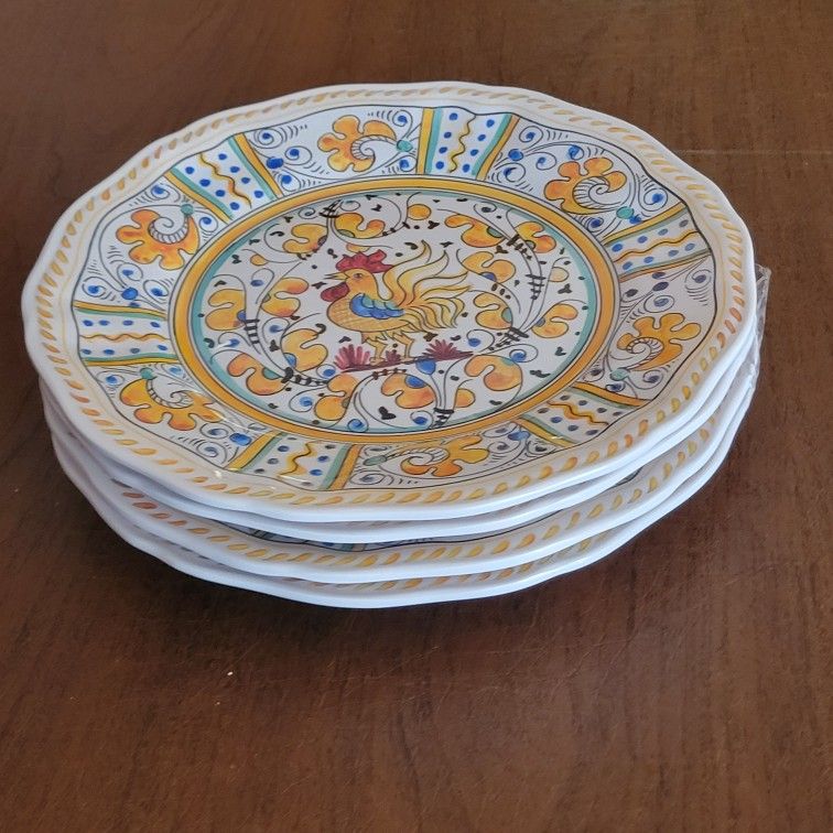Set of Beautiful Le Cadeaux Melamine Yellow Rooster Lunch Dessert Plates
9” Farmhouse.
Perfect shape, like new. See the photos.
Weight of 4 plates is