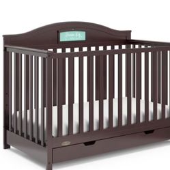 Graco 5 In 1 Convertible Crib With Drawer, Espresso