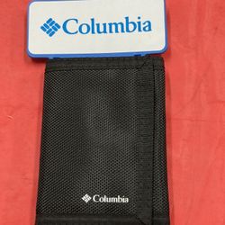 Brand New Columbia Black Nylon Trifold Wallet