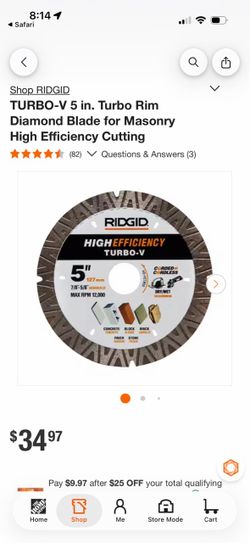 Rigid high efficiency turbo v 5” blade NEW
