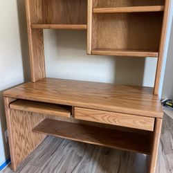 Solid Desk With Shelf On Top