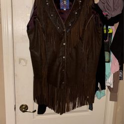 Leather & Suade Sleeveless Vest