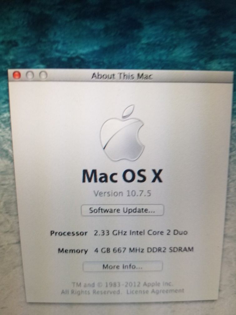 Mac Book Pro version 10.7.5