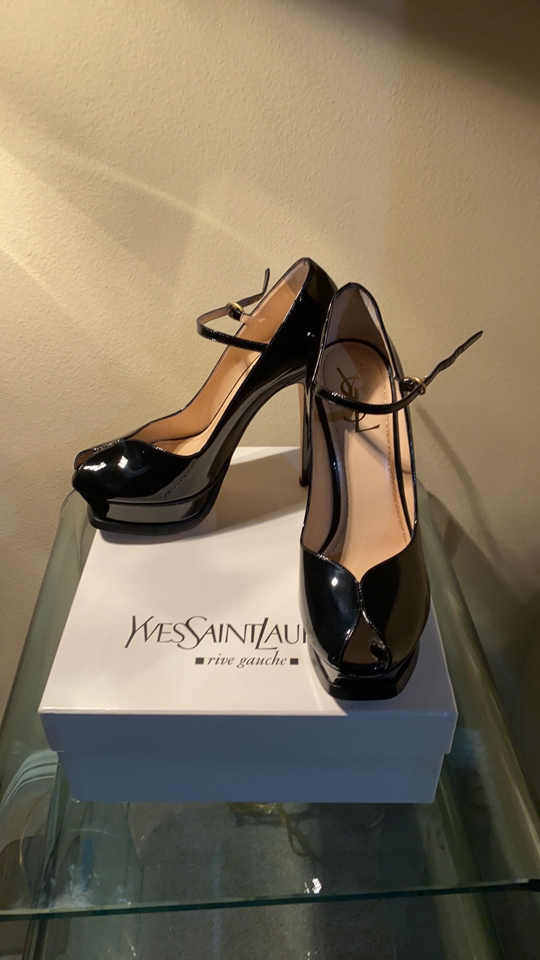 YSL Tribute Mary Jane Patent Leather Stilettos. Size 9.5