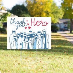Hero front line worker yard signs