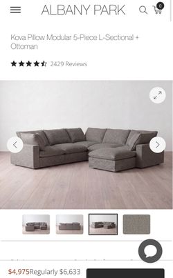 Albany Park Kova Pillow modular 5 piece section plus ottoman and storage bench