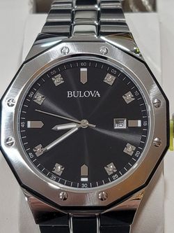 Bulova Mens Classic Black Diamond Dial
