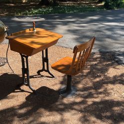 Antique School Desk and Chair