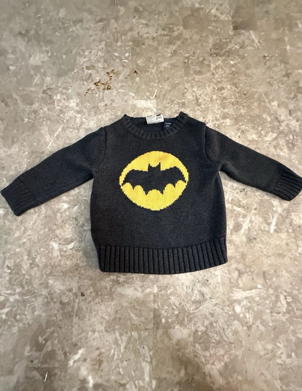 Baby GAP Junk Food Toddler 18M-24M Batman Pullover Knit Sweater Gray Superhero